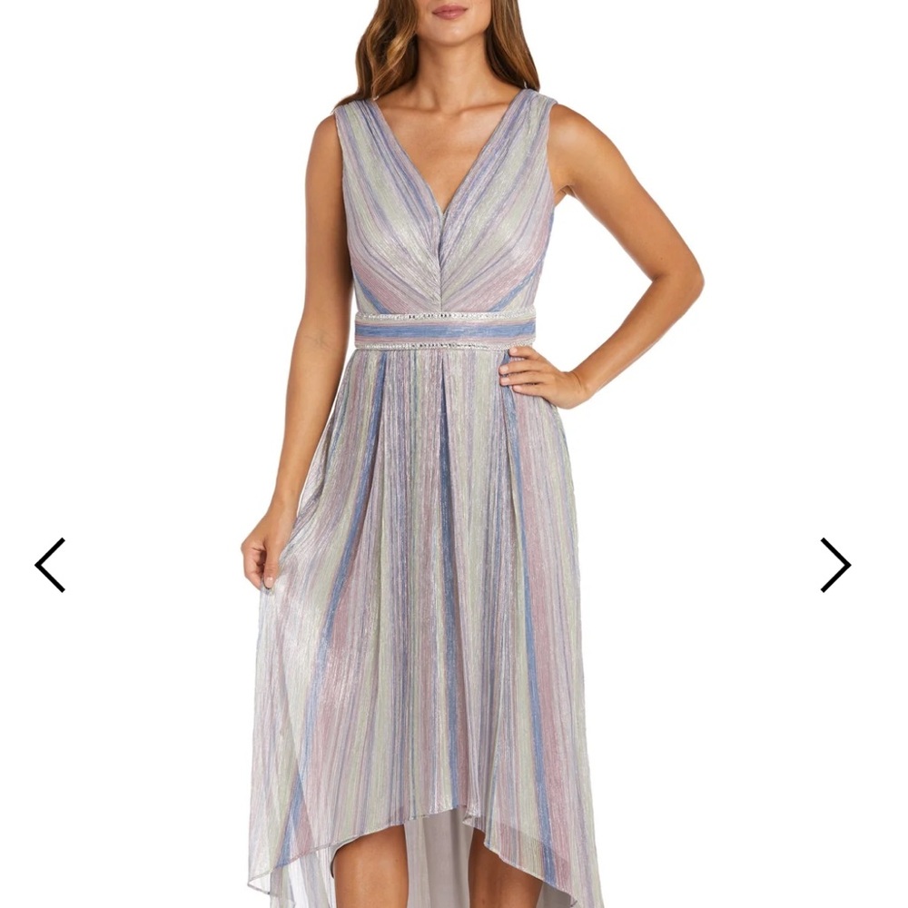 Pastel Multicolor V-Neck Sleeveless Dress